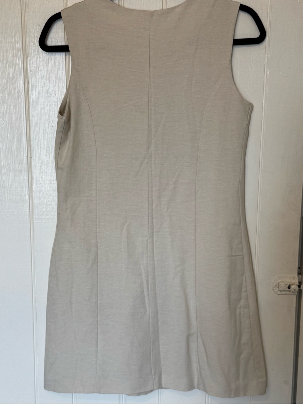 Beige Button-Front Dress - Picture 4 of 4